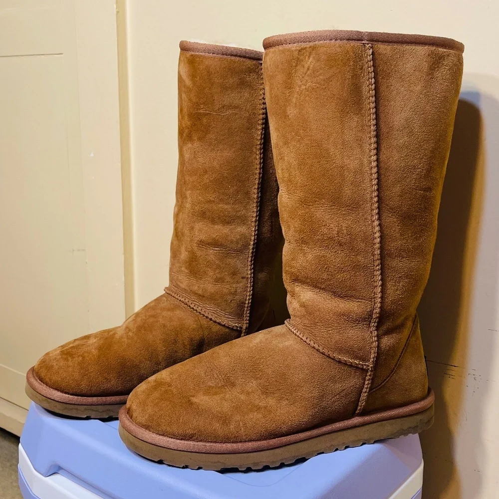 UGG Tan Suede Tall Boots - Picture 2 of 9